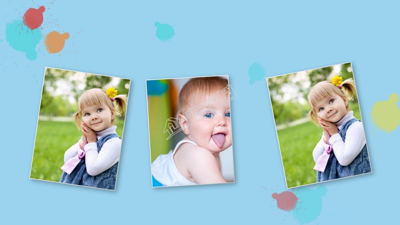 幼儿卡通成长相册ppt模板