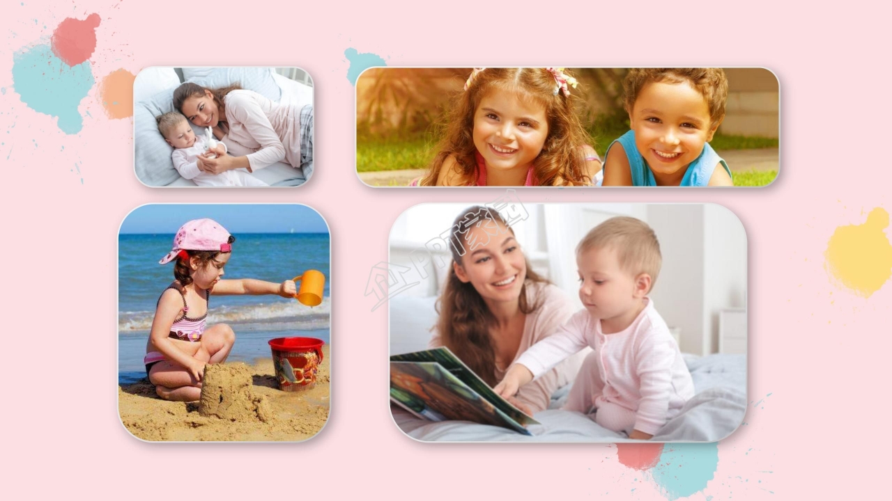 幼儿卡通成长相册ppt模板