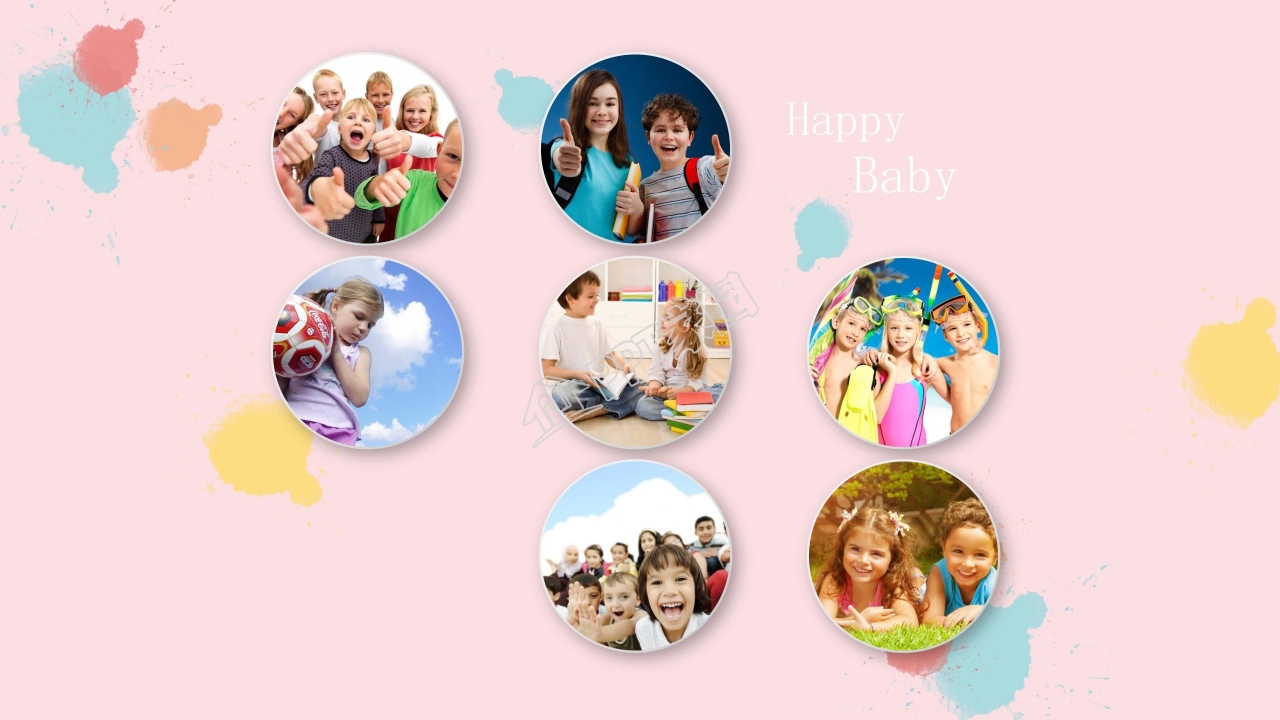 幼儿卡通成长相册ppt模板