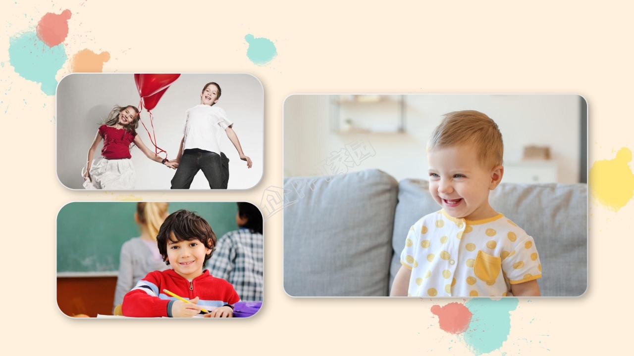 幼儿卡通成长相册ppt模板