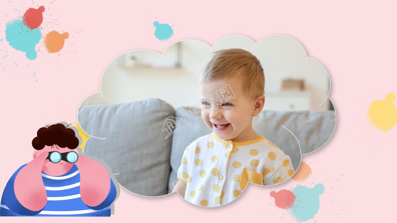 幼儿卡通成长相册ppt模板