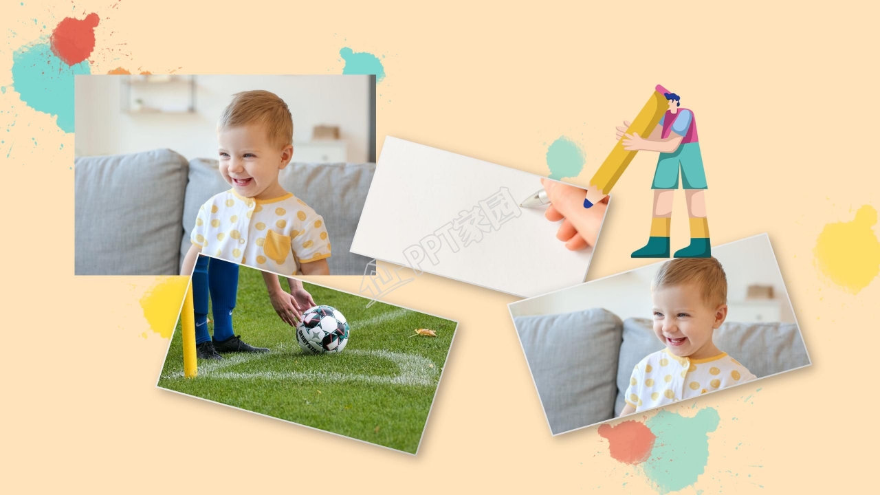 幼儿卡通成长相册ppt模板