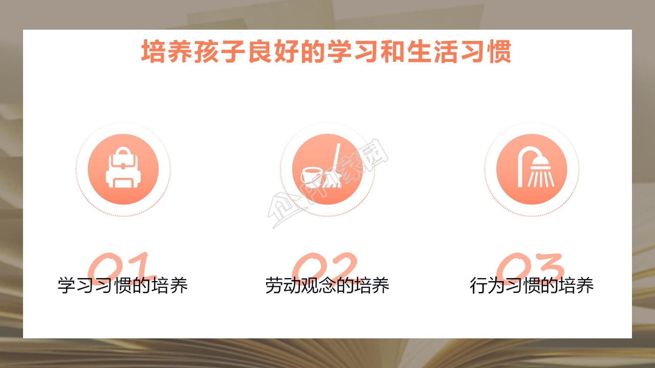 橙色背景家长会ppt