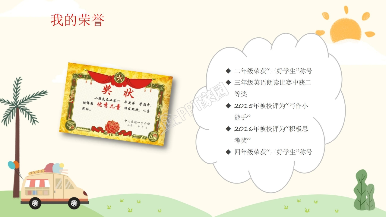 小学生成长纪念册ppt模板