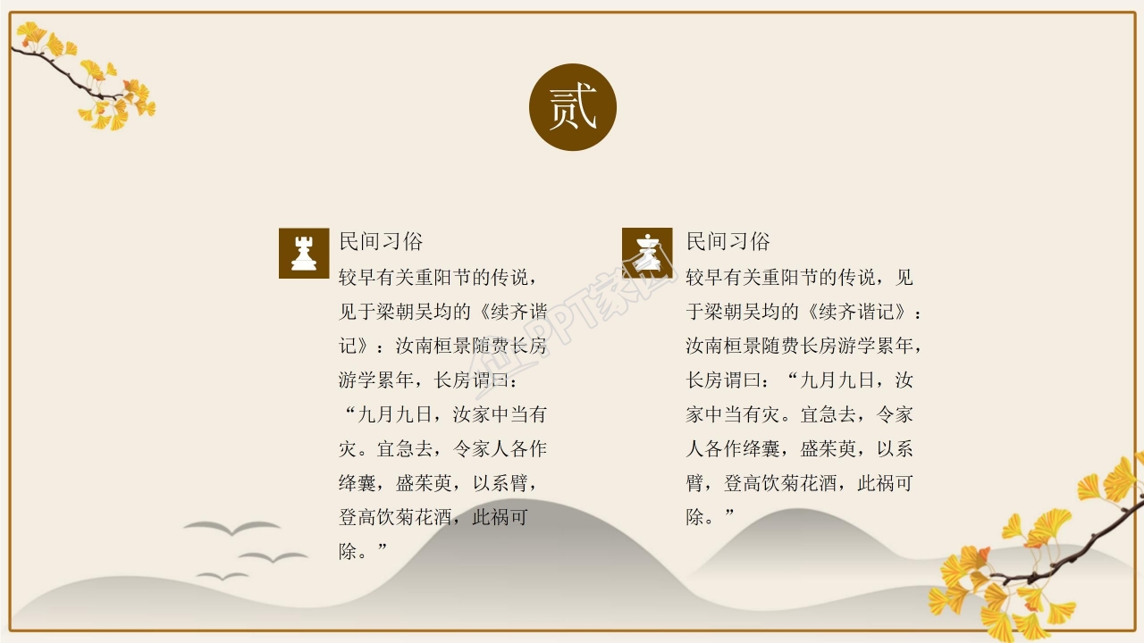 中国传统节日重阳节ppt模板