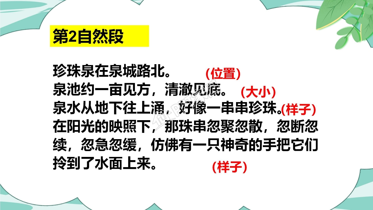 人教版小学四年级语文泉城课件ppt模板