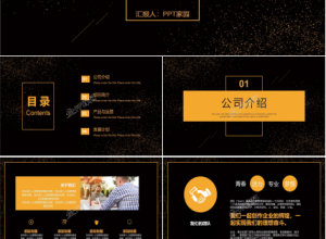 高端沉稳黑金主题企业商务计划书PPT模板下载推荐