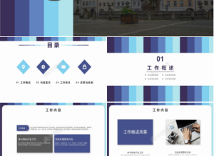 蓝色商务风年终工作总结汇报ppt模板下载推荐