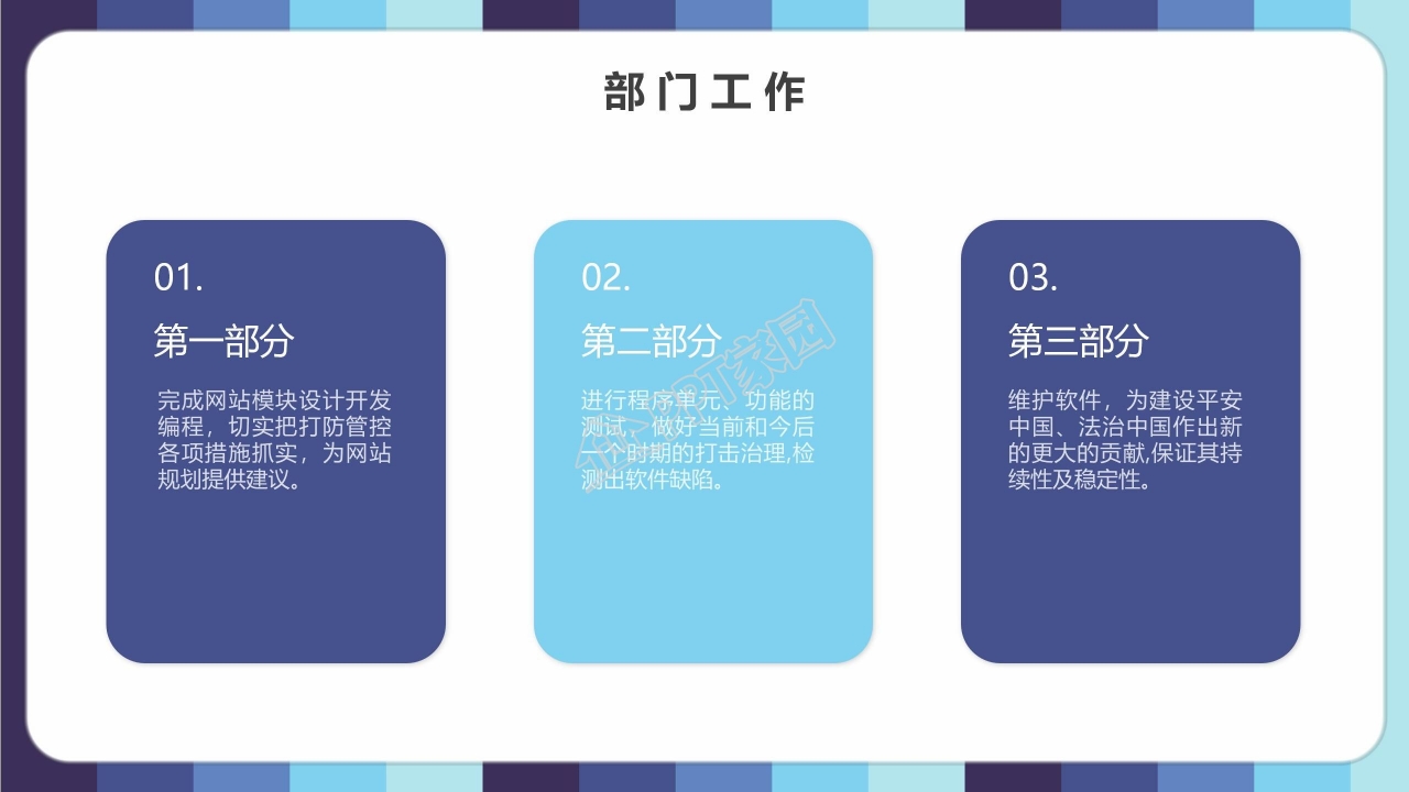 蓝色商务风年终工作总结汇报ppt模板