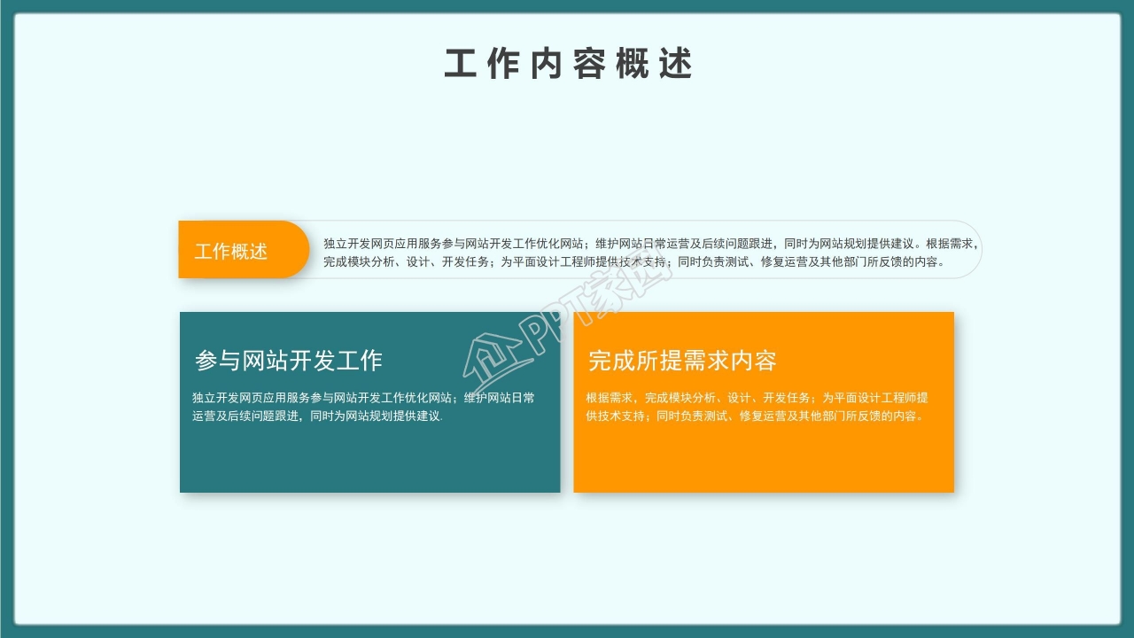 部门工作总结ppt模板