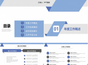 蓝色简洁公司年终总结ppt模板下载推荐
