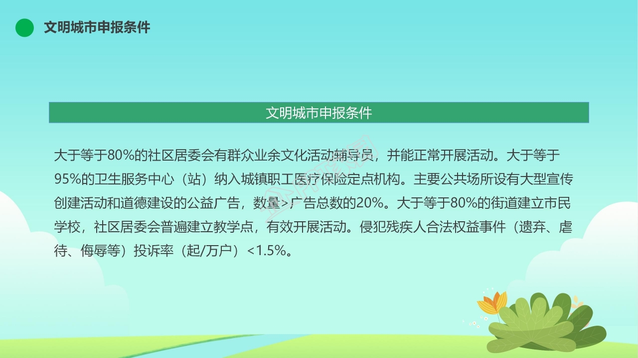 创建文明城市ppt模板