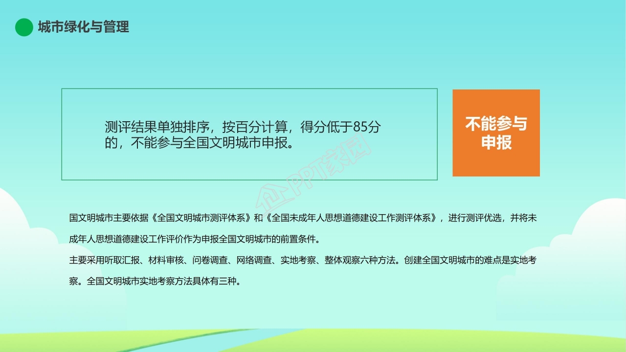 创建文明城市ppt模板