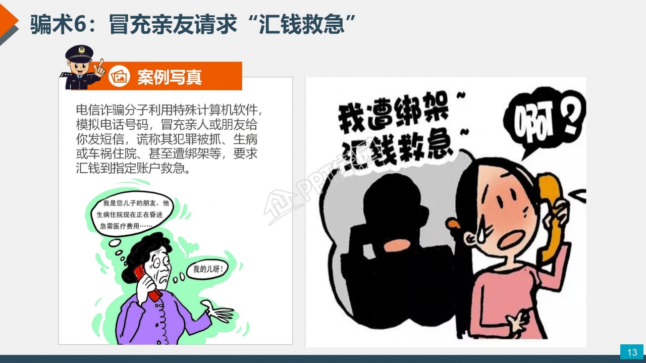 预防电信网络诈骗小知识反诈宣传安全教育ppt模板