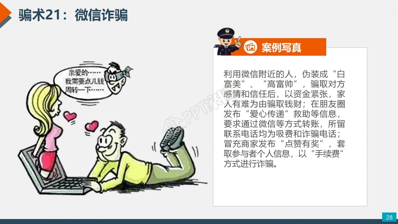 预防电信网络诈骗小知识反诈宣传安全教育ppt模板