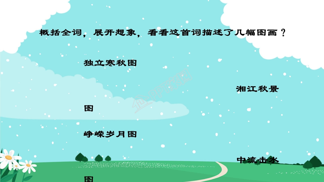 高中语文沁园春长沙ppt课件模板