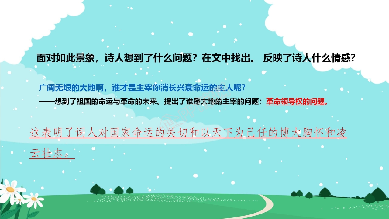 高中语文沁园春长沙ppt课件模板