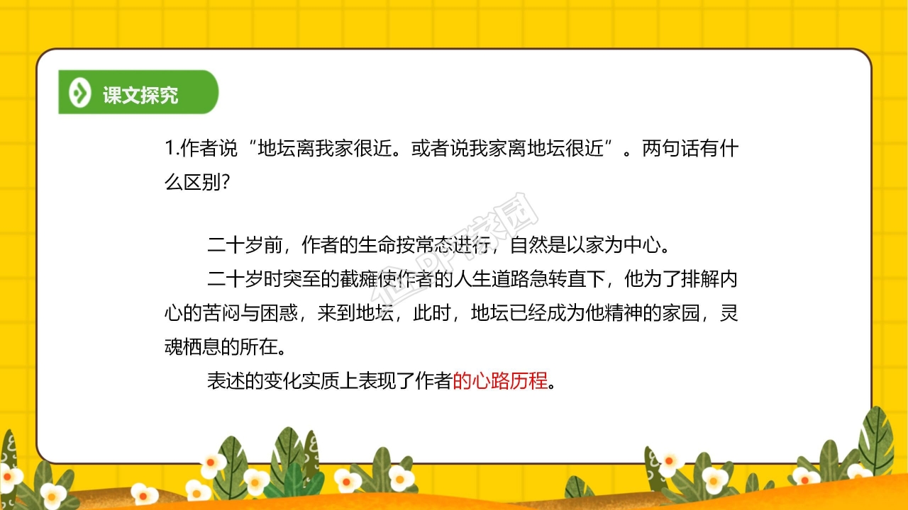 我与地坛ppt课件模板