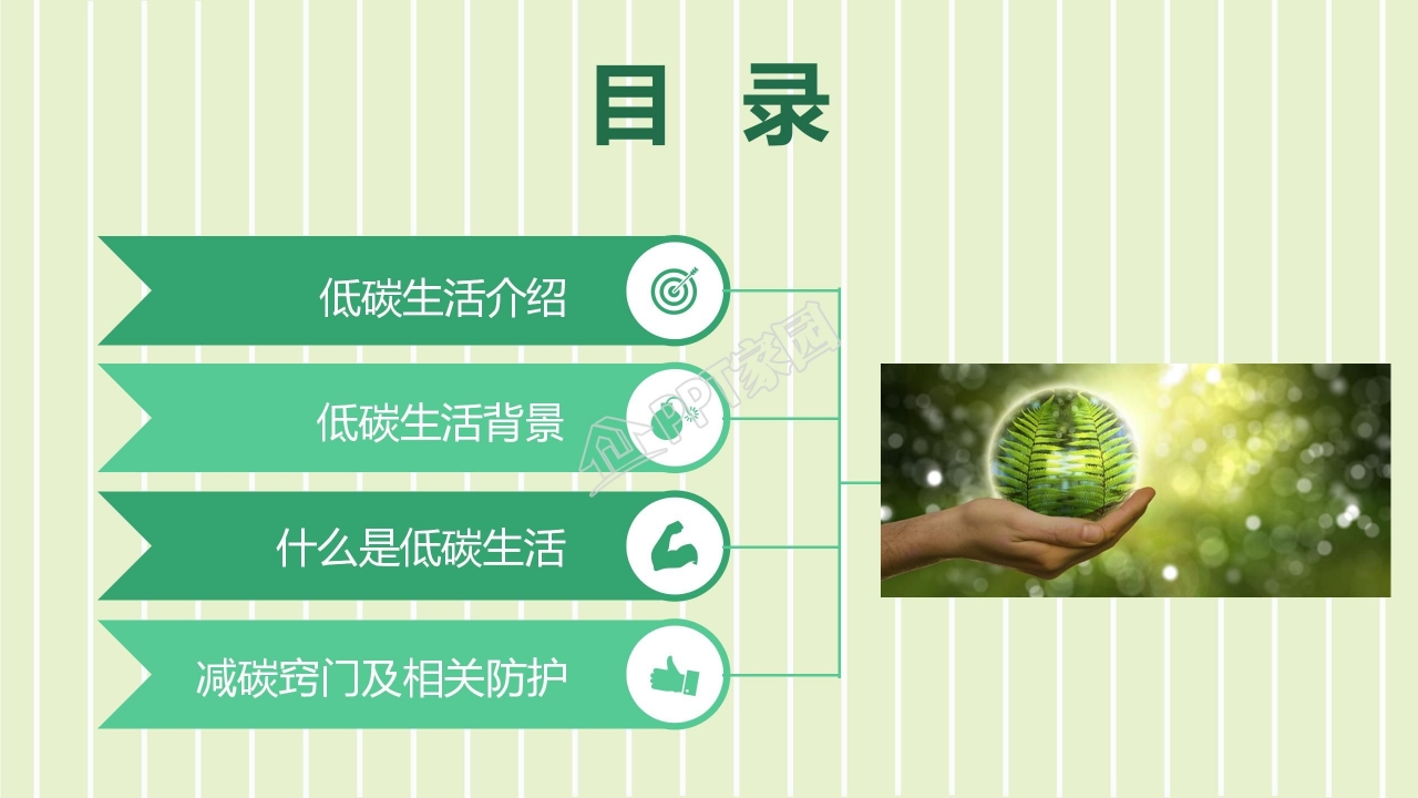 创意低碳环保ppt模板