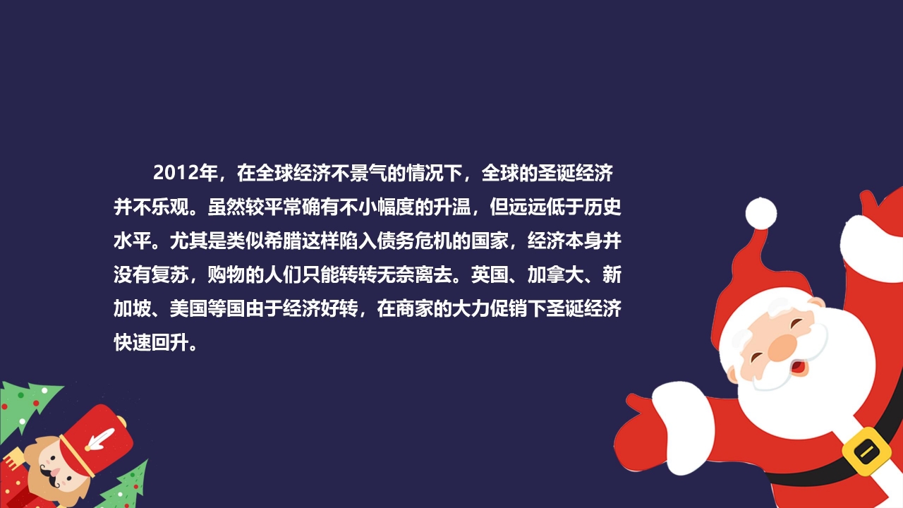 蓝色PPT背景之圣诞老人ppt模板