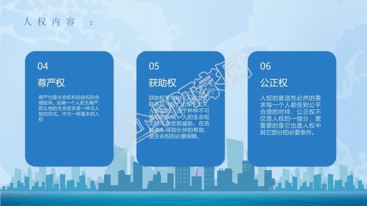 卡通世界人权日宣传教育活动策划ppt模板