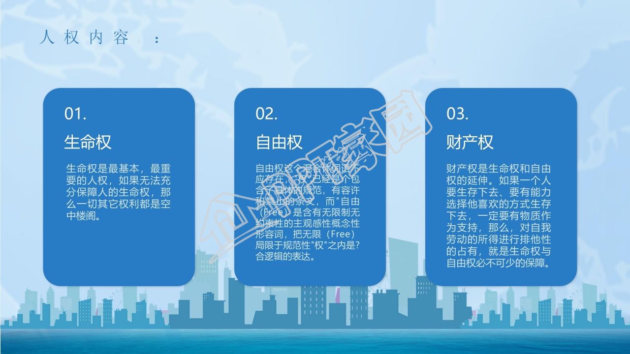 卡通世界人权日宣传教育活动策划ppt模板