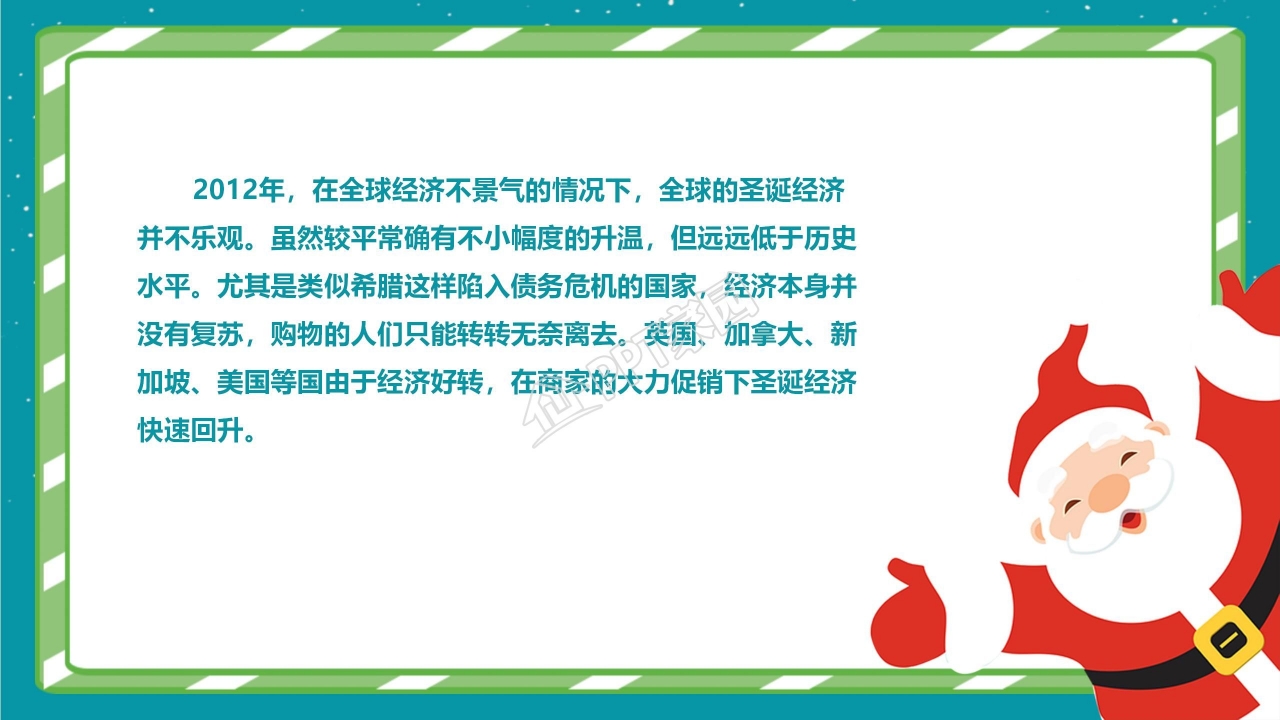 圣诞节PPT——戴圣诞帽的天使图片