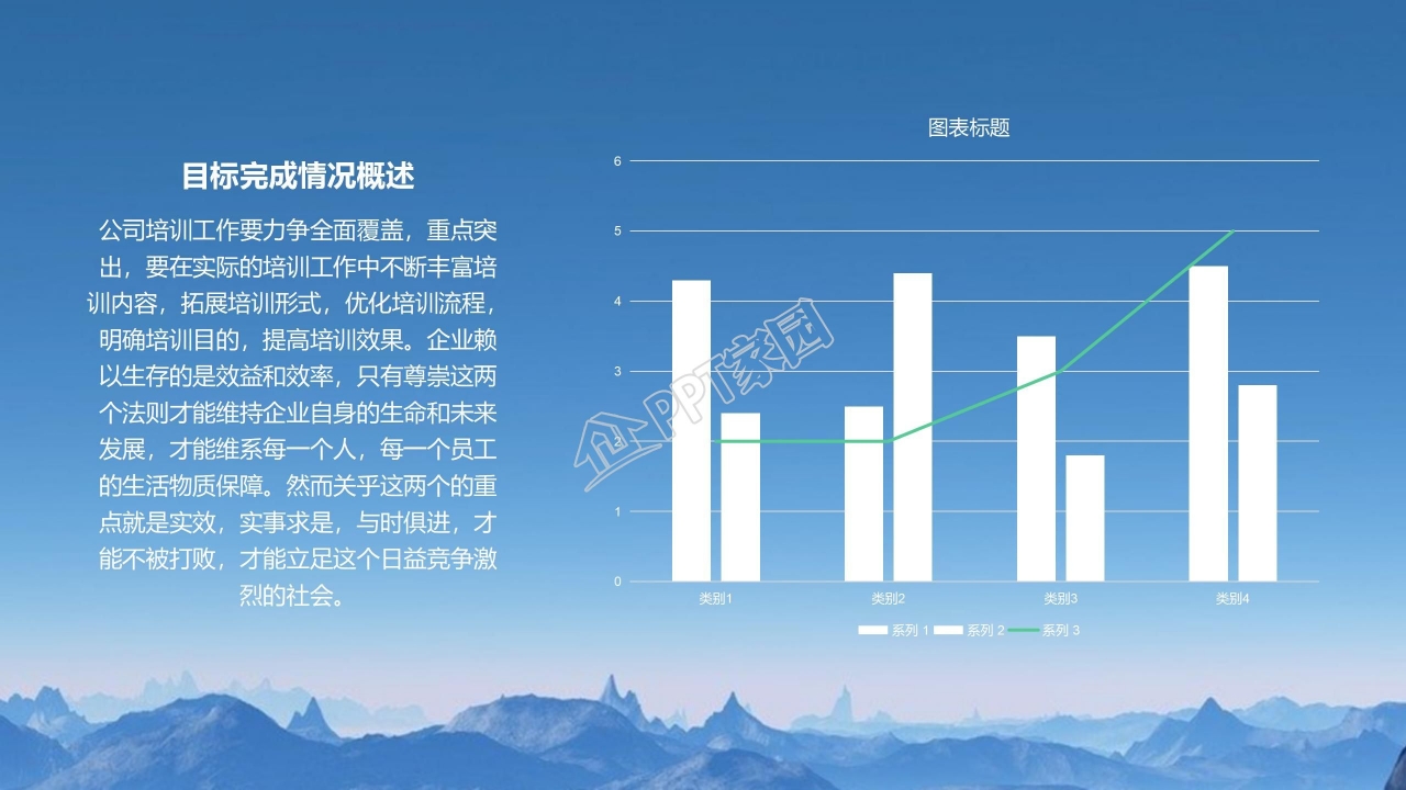沉稳大气江山图年终工作总结ppt模板