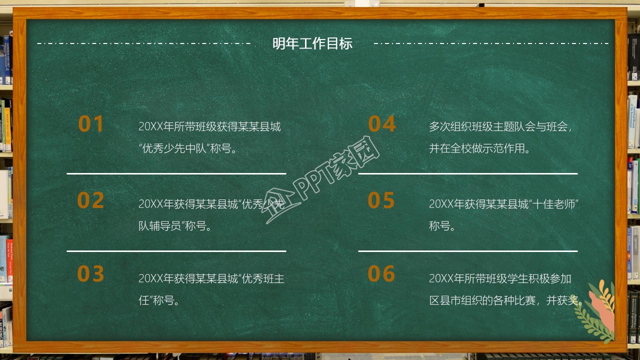 黑板风小清新教育工作汇报总结ppt模板
