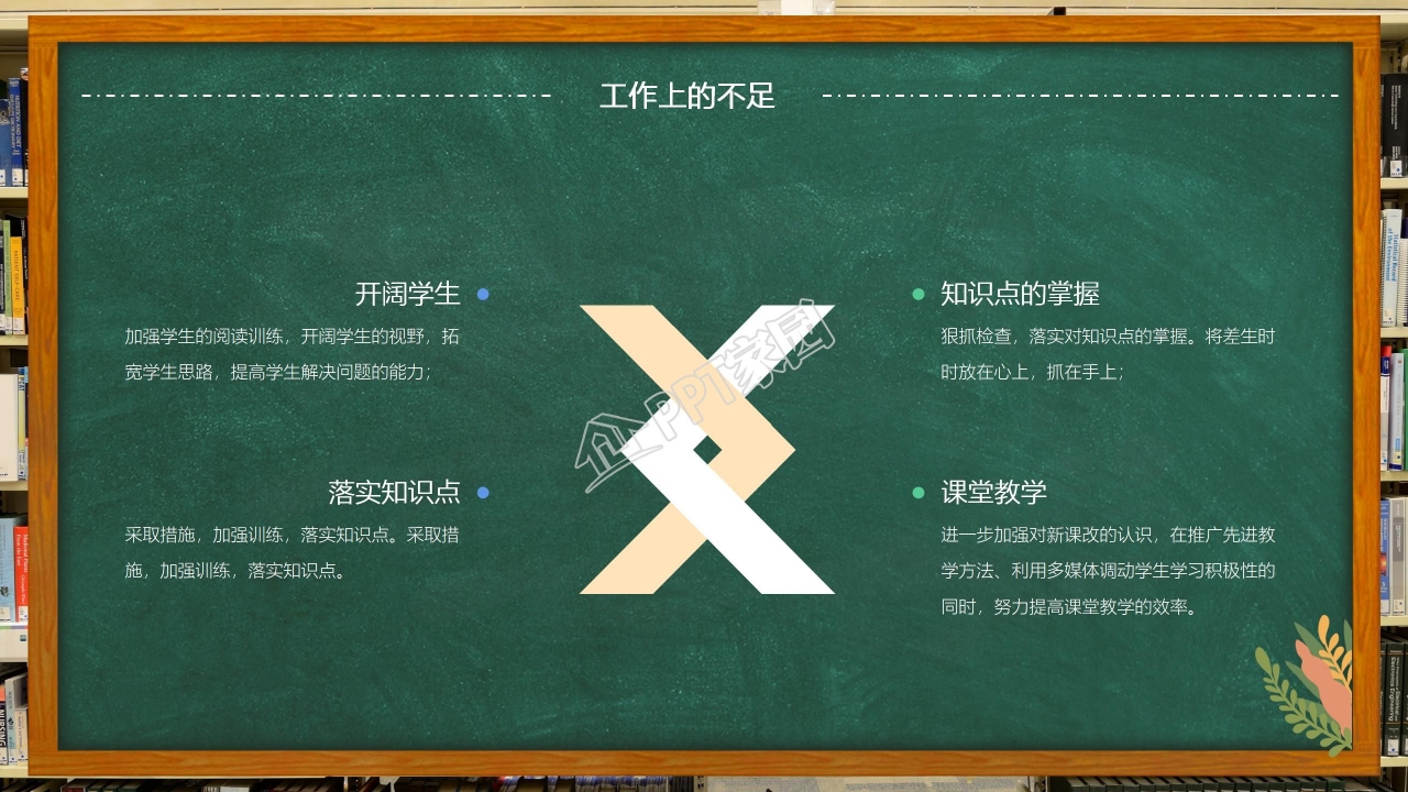 黑板风小清新教育工作汇报总结ppt模板