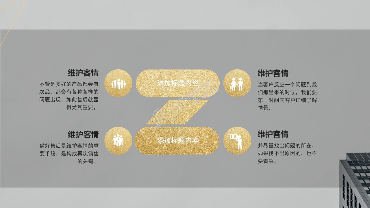 金色商务销售工作总结汇报ppt模板