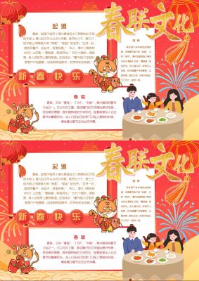 春节习俗春联文化小报手抄报word模板