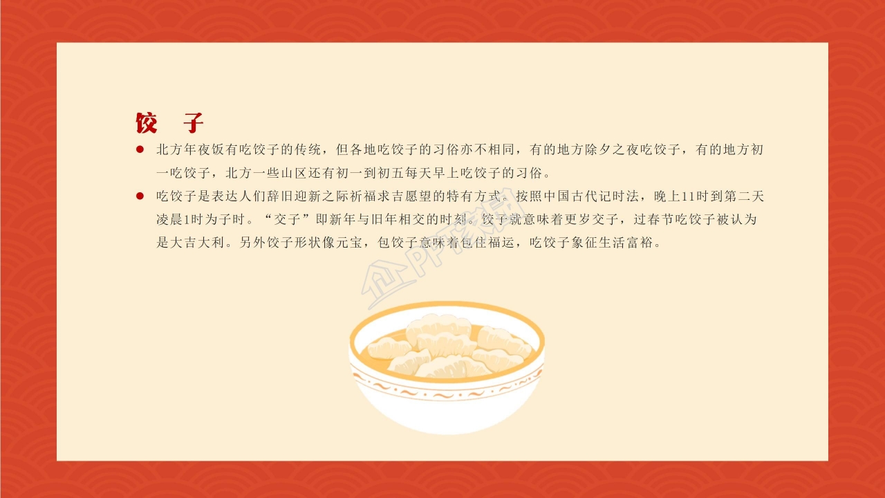 春节习俗的介绍ppt模板
