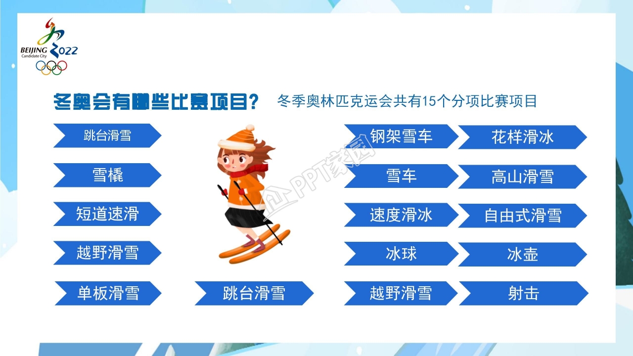 激情冬奥巅峰对决北京冬奥欢迎你ppt模板