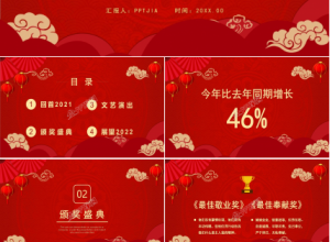 公司新年年会颁奖典礼文艺演出PPT模板下载推荐