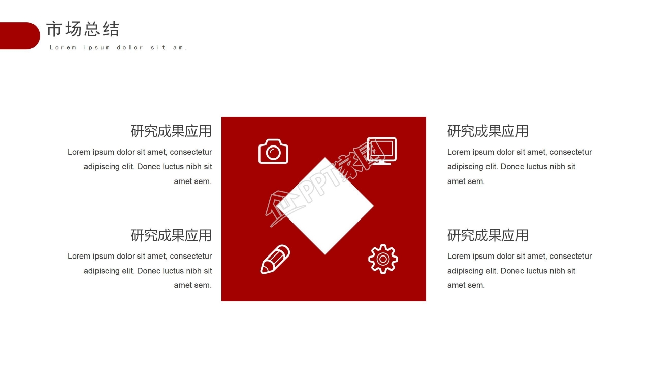 简约创意年终工作总结计划市场分析ppt模板