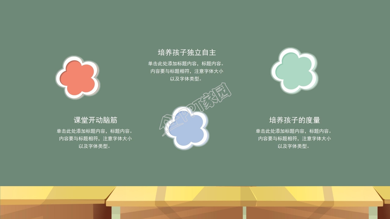 黑板风格卡通创意PPT模板