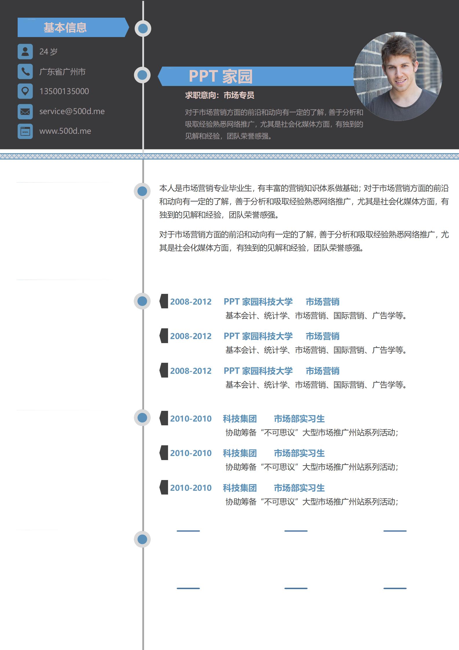 市场营销行业求职简历