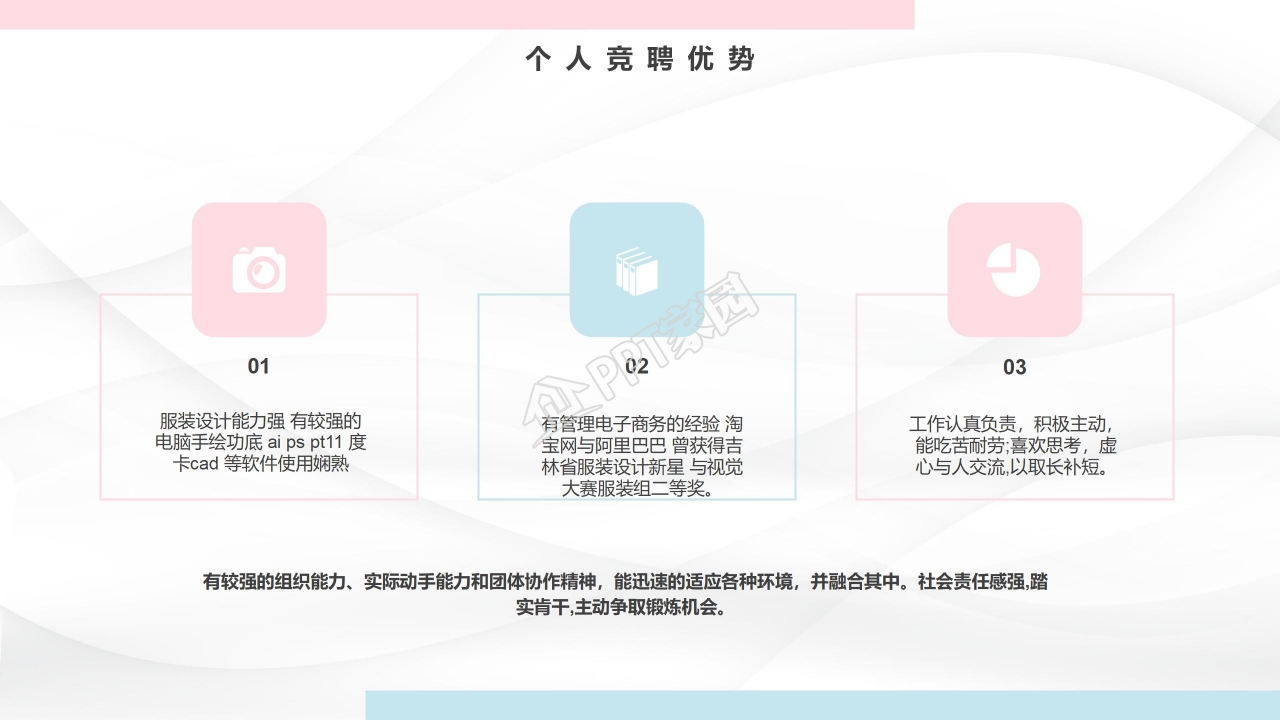 微立体学生个人简历ppt模板下载