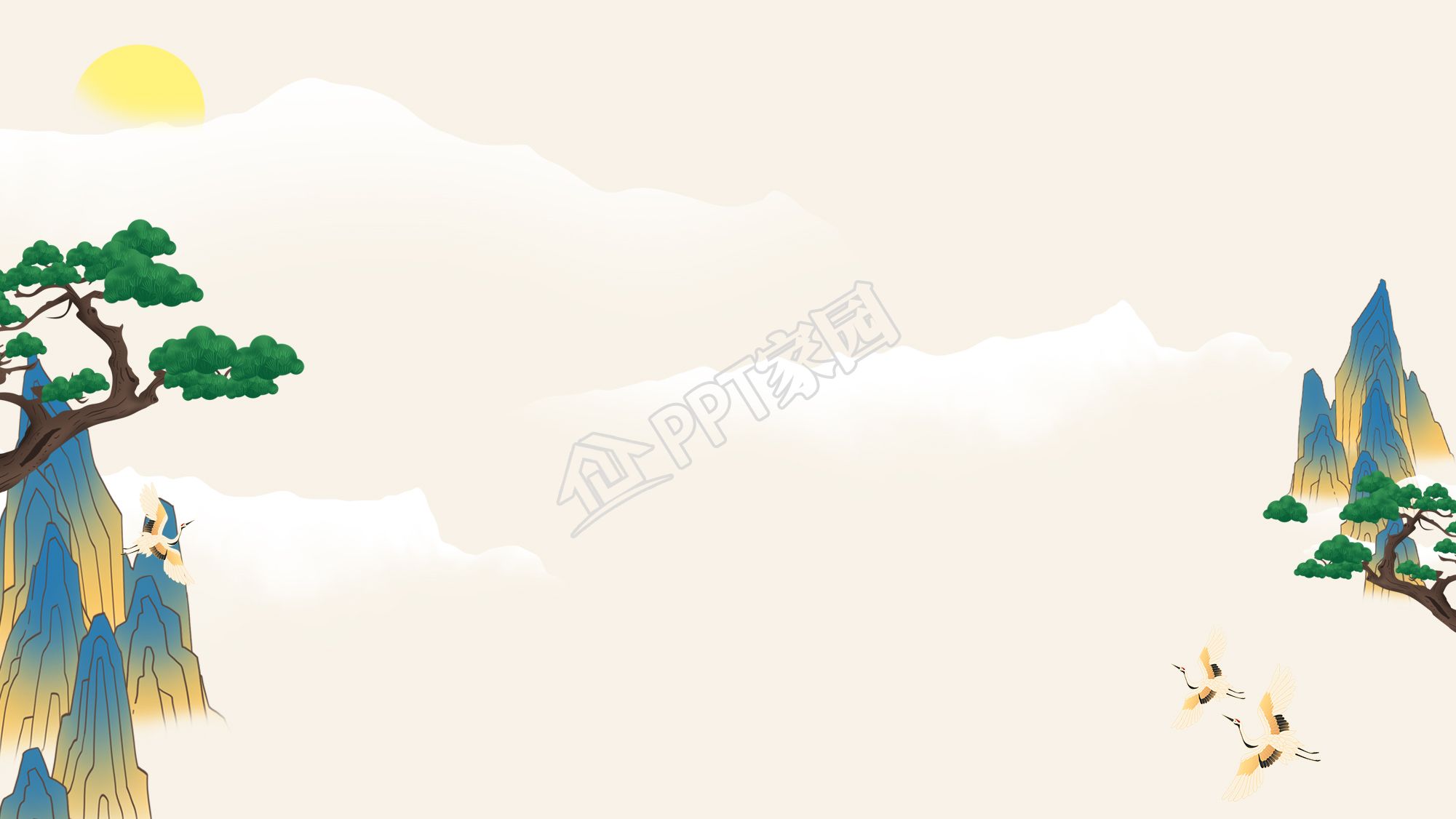 中国古风一套ppt背景图片