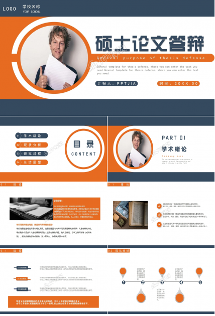 本科毕业硕士论文答辩ppt模板