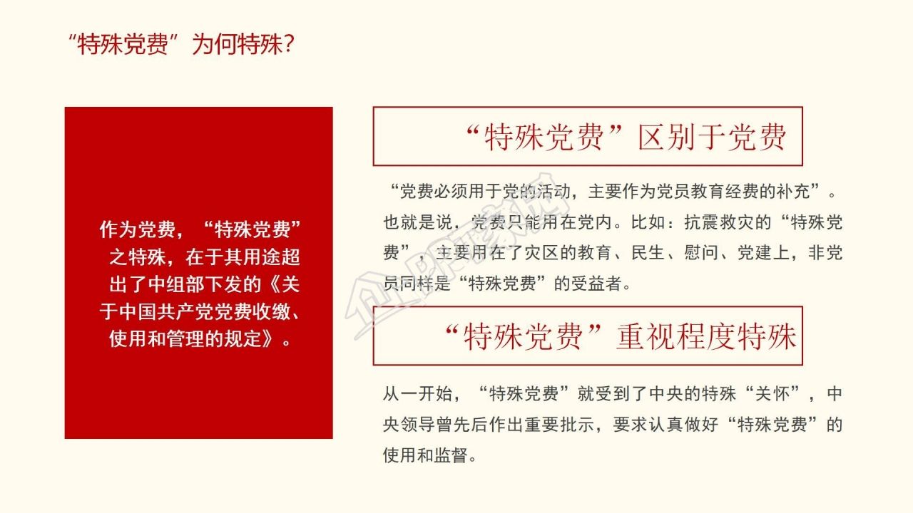 红色特殊党费学习ppt模板
