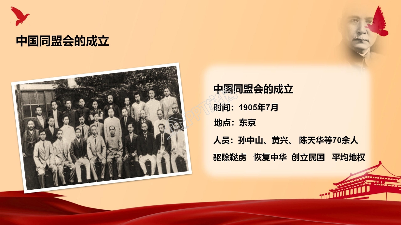 在纪念辛亥革命110周年大会上的讲话ppt模板