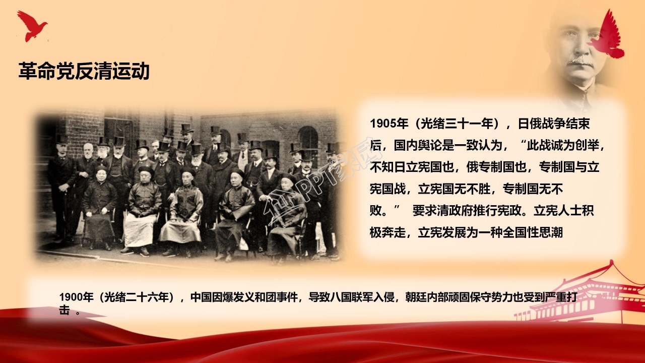 在纪念辛亥革命110周年大会上的讲话ppt模板