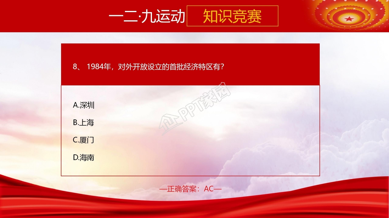 大学生一二九爱国运动知识竞赛ppt模板