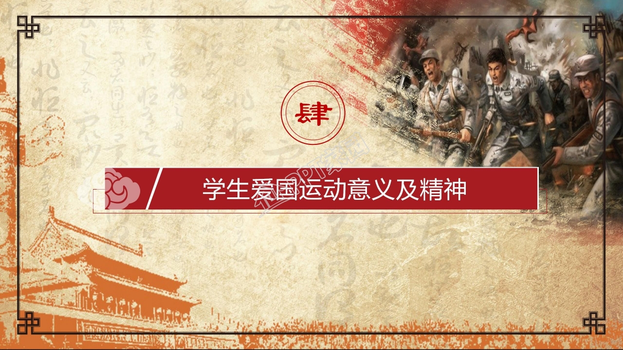 一二九学生爱国运动介绍ppt模板