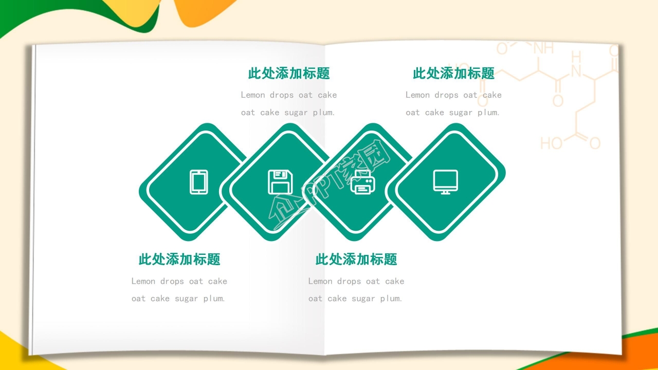 芳香背景化学科技PPT模板