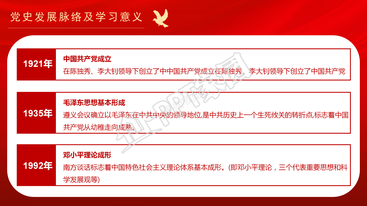 爱国党课历史ppt模板