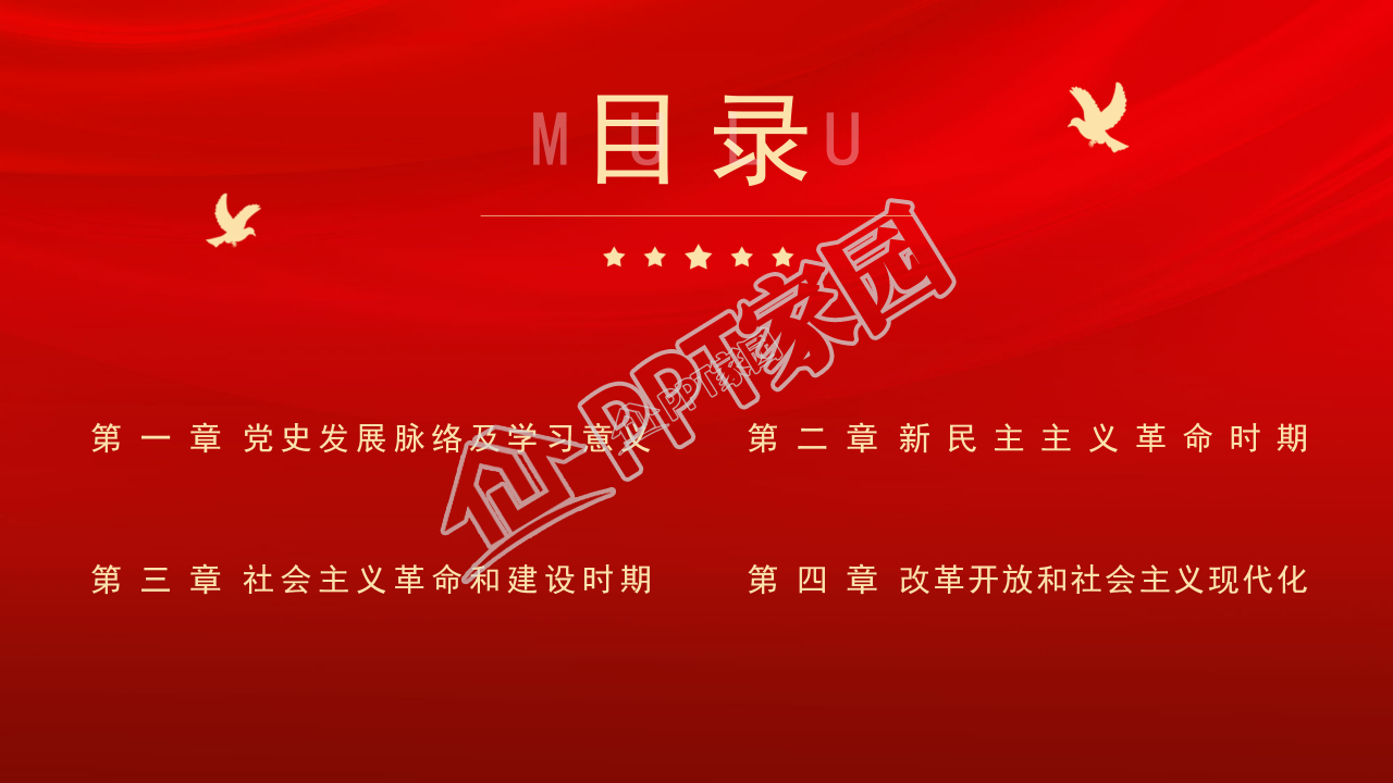 爱国党课历史ppt模板