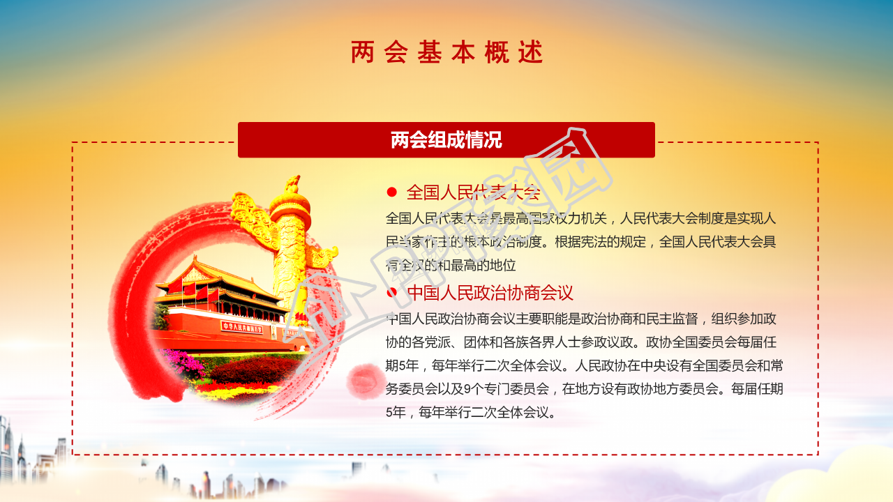 全国两会精细解读政协工作报告ppt模板